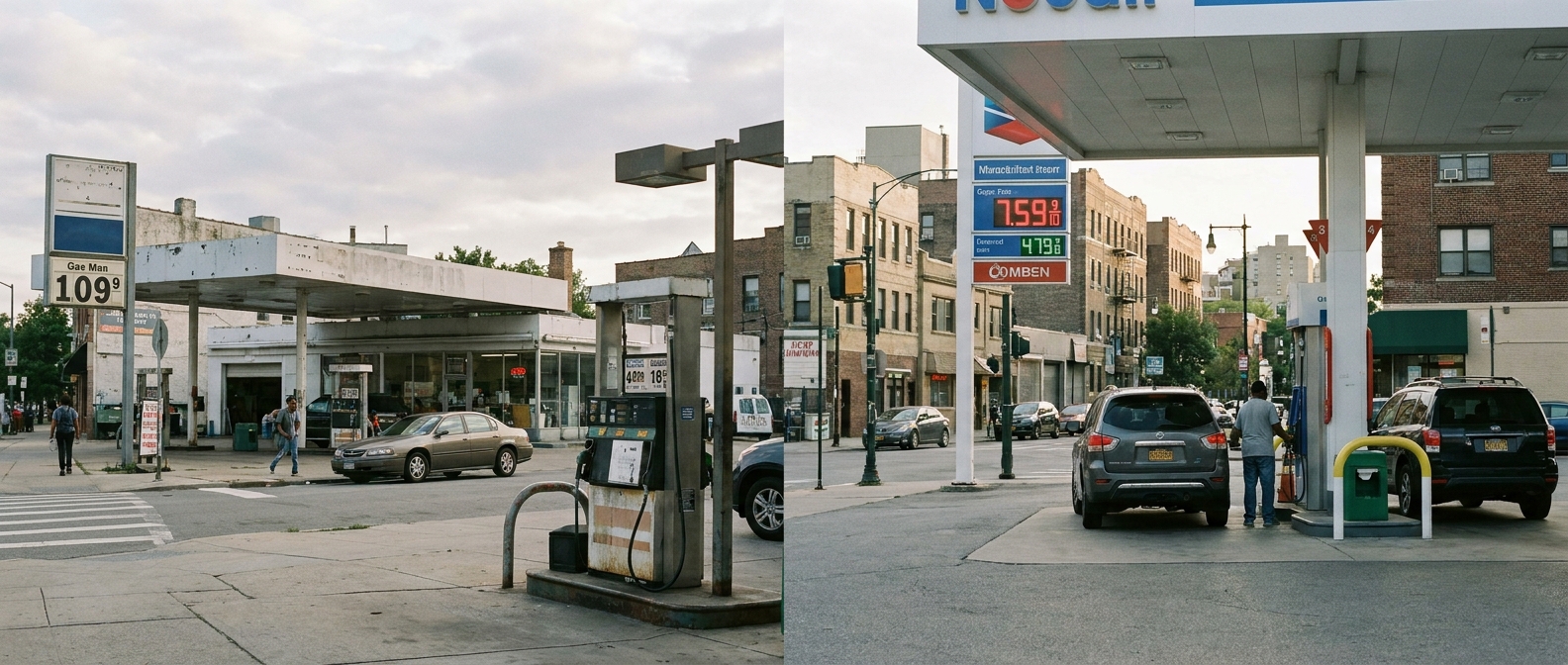 Editorial illustration for: Why Gas Prices Vary by Neighborhood (And How to Exploit It)